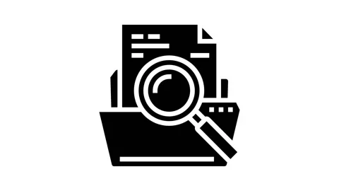 Search folder glyph icon animation Stock Footage 222856942