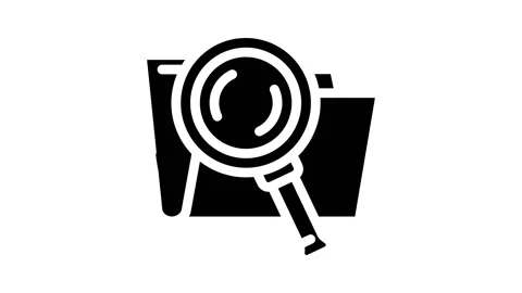 Search folder glyph icon animation Stock Footage 227115722