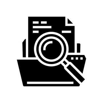 Search folder glyph icon vector illustration Stock Illustration