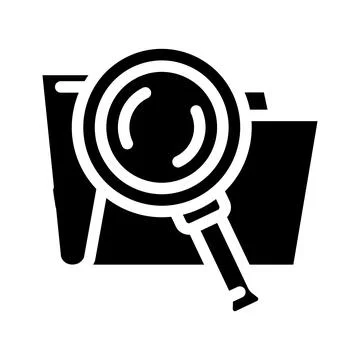 Search folder glyph icon vector illustration Stock Illustration