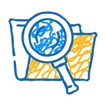 Search folder icon doodle illustration Stock Illustration