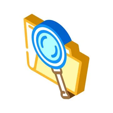 Search folder isometric icon vector illustration Stock Illustration