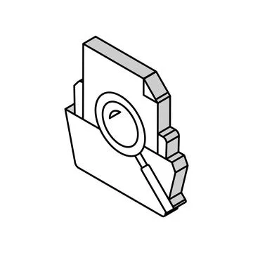 Search folder isometric icon vector illustration Illustrazione stock