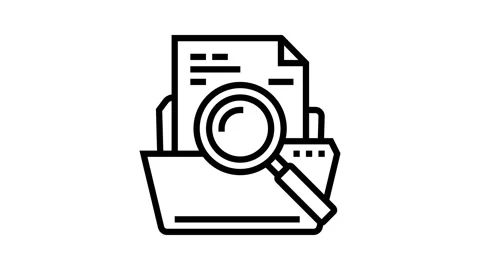 Search folder line icon animation Stock Footage 224370963