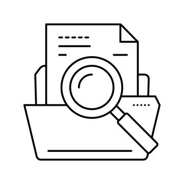Search folder line icon vector illustration Illustrazione stock