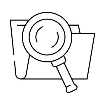 Search folder line icon vector illustration Stock Illustration