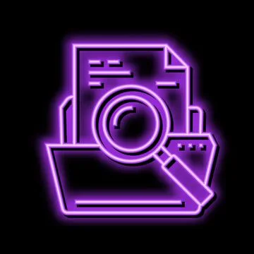 Search folder neon glow icon illustration Stock Illustration