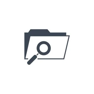 Search Folder related vector glyph icon. Stock Illustration