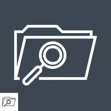 Search Folder Thin Line Vector Icon Illustrazione stock
