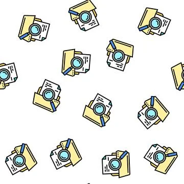 Search folder vector seamless pattern Stock Illustration