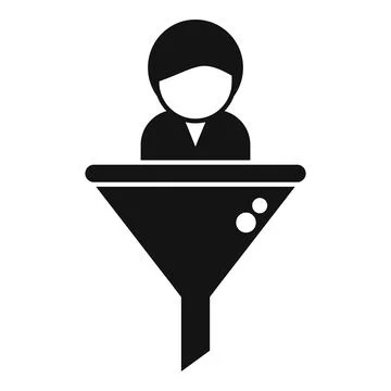 Search funnel client icon simple vector. Customer digital Stock Illustration