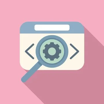 Search gear api icon flat vector. Internet hosting Stockillustratie