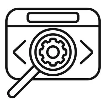 Search gear api icon outline vector. Internet hosting Stockillustratie