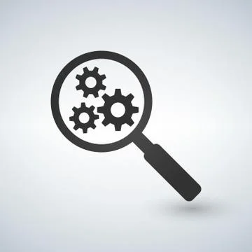 Search Gears Tool vector pictogram. Illustration isolated on white background Stock Illustration