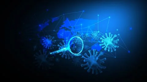 The search is given a disease in the world 3D illustration Stock Illustration