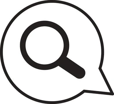 Search Glass Speech Bubble Stock Illustration