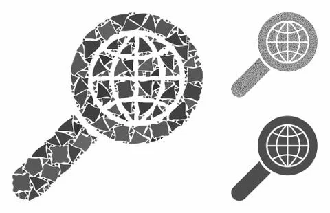 Search globe place Composition Icon of Irregular Elements 스톡 일러스트