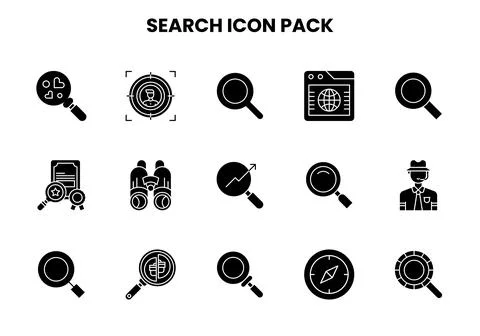 Search Glyph Vector Icons Pack イラスト素材