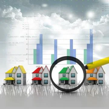 Search a home in abstract background Stock Illustration