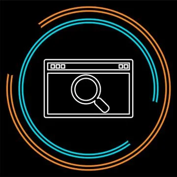 Search html icon, internet search icon, search engine Stock Illustration