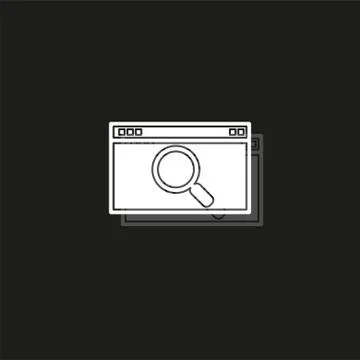 Search html icon, internet search icon, search engine Illustrazione stock
