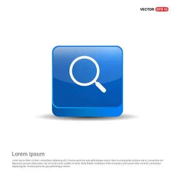 Search icon - 3d Blue Button Stock Illustration