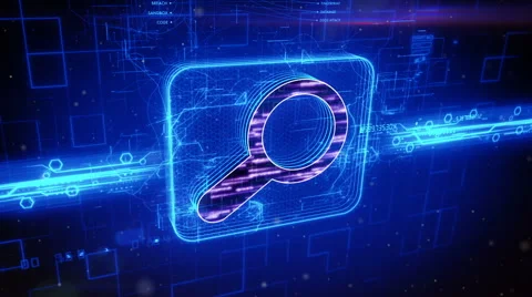 Search icon on abstract blue background Stock Footage 63462333
