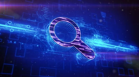 Search icon on abstract blue background Stock Footage 63462421