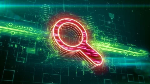 Search icon on abstract green background Stock Footage 72686090