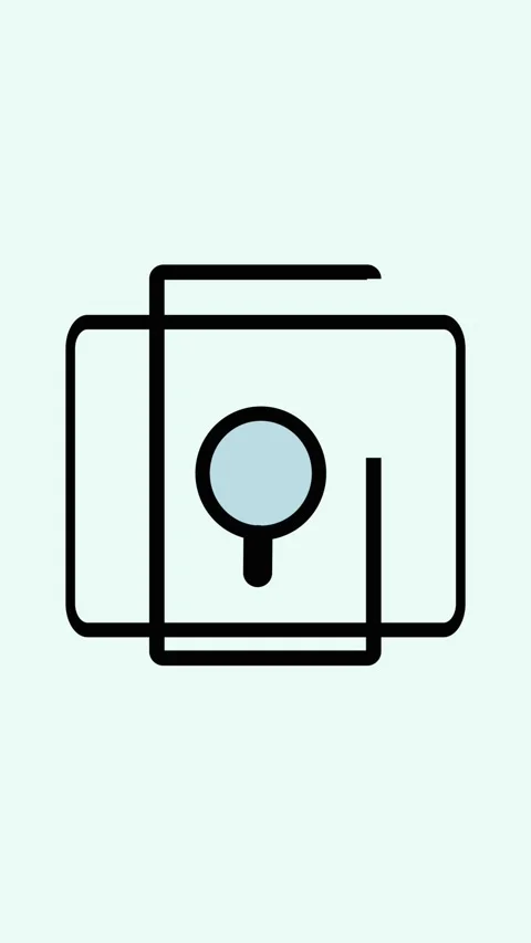 Search icon animation with minimal rectangular frame style vertical video. .. 스톡 동영상 321627013