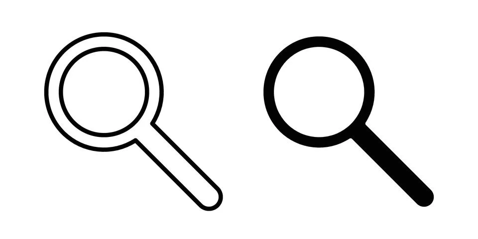 Search icon black vector isolated on white 스톡 일러스트