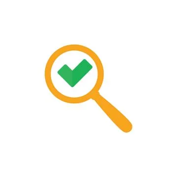 Search icon  with check mark vector Stock Illustration