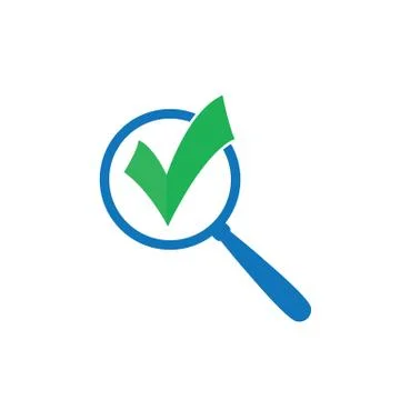 Search icon  with check mark vector Stock Illustration