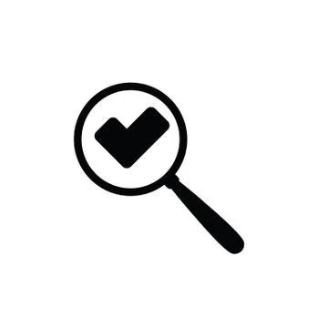 Search icon  with check mark vector Stock Illustration