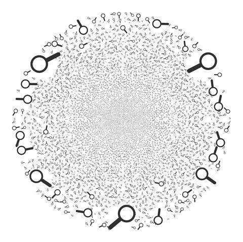 Search Icon Collage Exploding Spheric Cluster イラスト素材