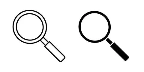 Search icon collection in black, Line icons, flat symbols Illustrazione stock