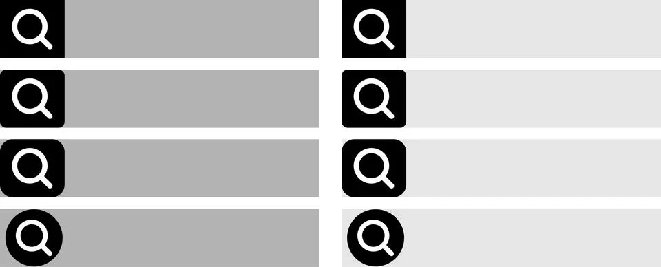 Search Icon Collection for Website Interface Navigation Illustration