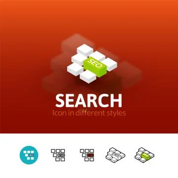 Search icon in different style Stock Illustration