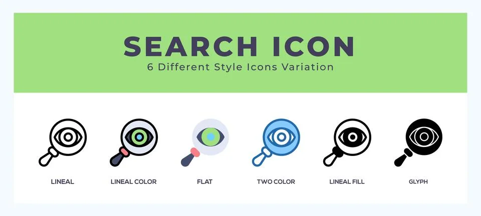 Search icon in different style vector illustration. 库存插图