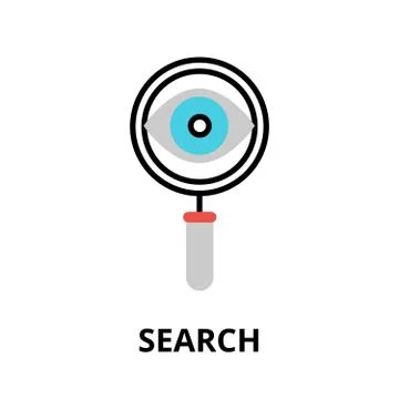 Search icon, flat thin line vector illustration Stock Illustration