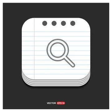 Search icon Gray icon on Notepad Style template Vector EPS 10 Free Icon 스톡 일러스트