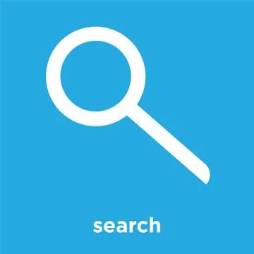Search icon isolated on blue background Stock Illustration