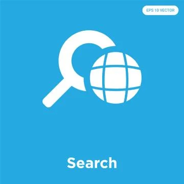 Search icon isolated on blue background Free Stock Illustration