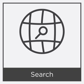 Search icon isolated on white background Free Stock Illustration