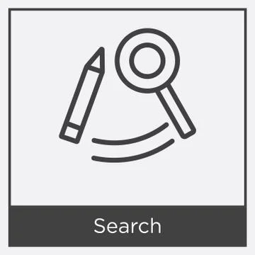Search icon isolated on white background Free Stock Illustration