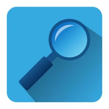 Search icon with magnifier on a blue background Stock-Illustration