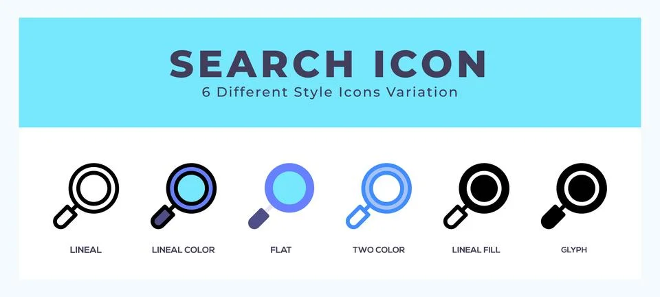 Search icon set. Design elements for logo Stock Illustration