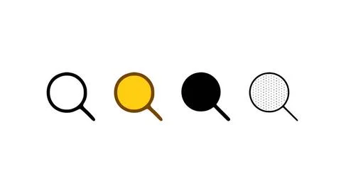  Search icon set in different styles. Magnifying glass vector illustration... Stock Photos