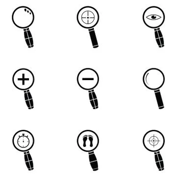 Search icon set Illustrazione stock