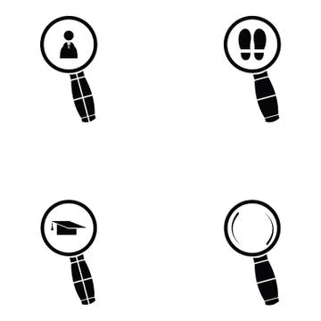 Search icon set Illustrazione stock